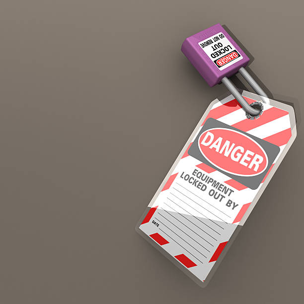 lock out tag out tag and lock on a generic back gorund
